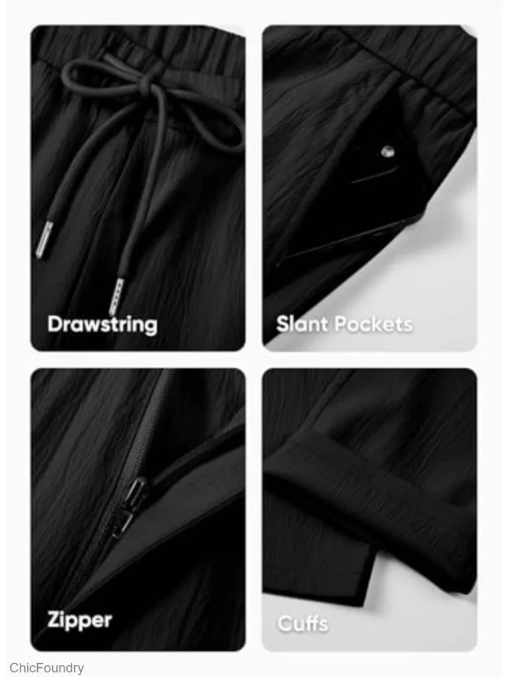 Men's Casual Drawstring Pants Elastic Waist Lightweight Summer Beach Joggers
